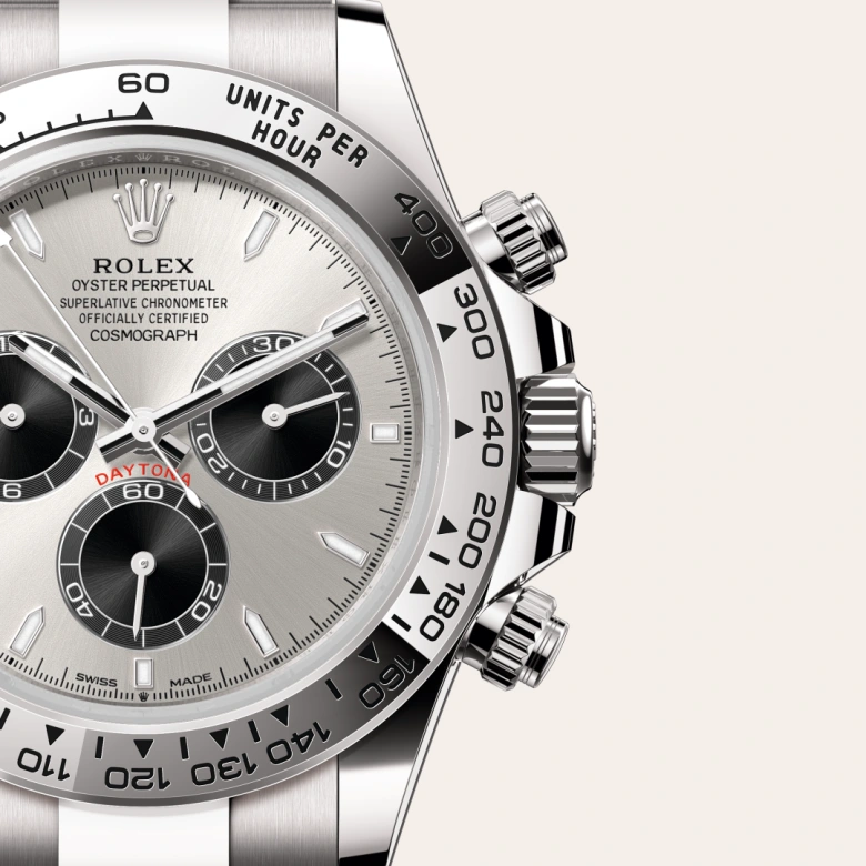 Rolex Cosmograph Daytona in 18 Karat Weißgold, Detailansicht