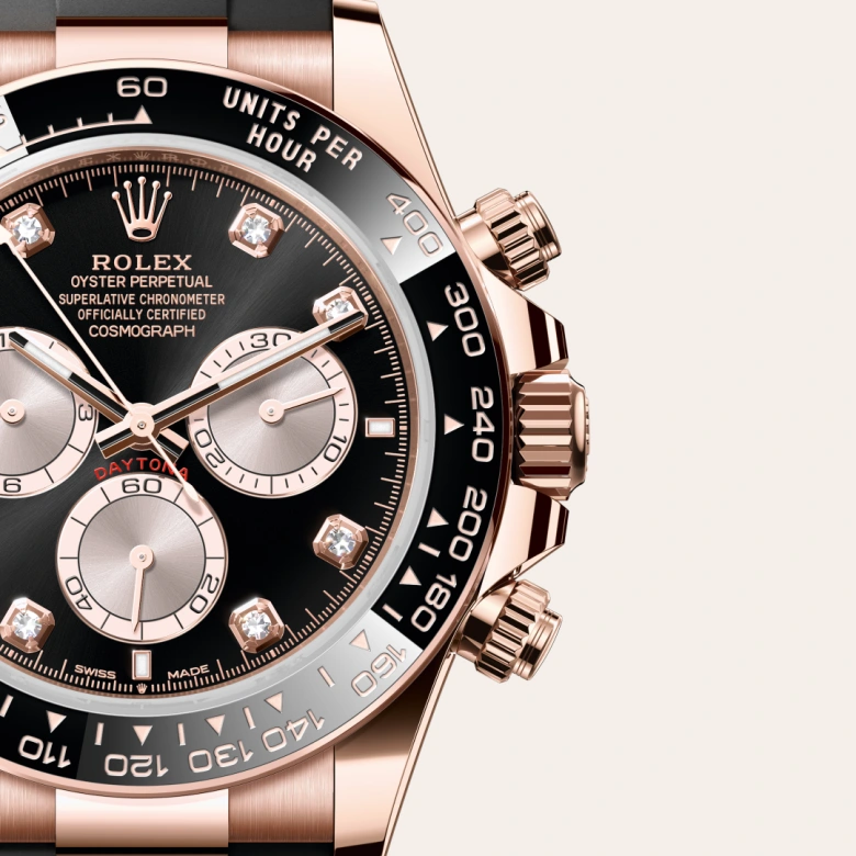 Rolex Cosmograph Daytona in 18 Karat Everose-Gold, Detailansicht
