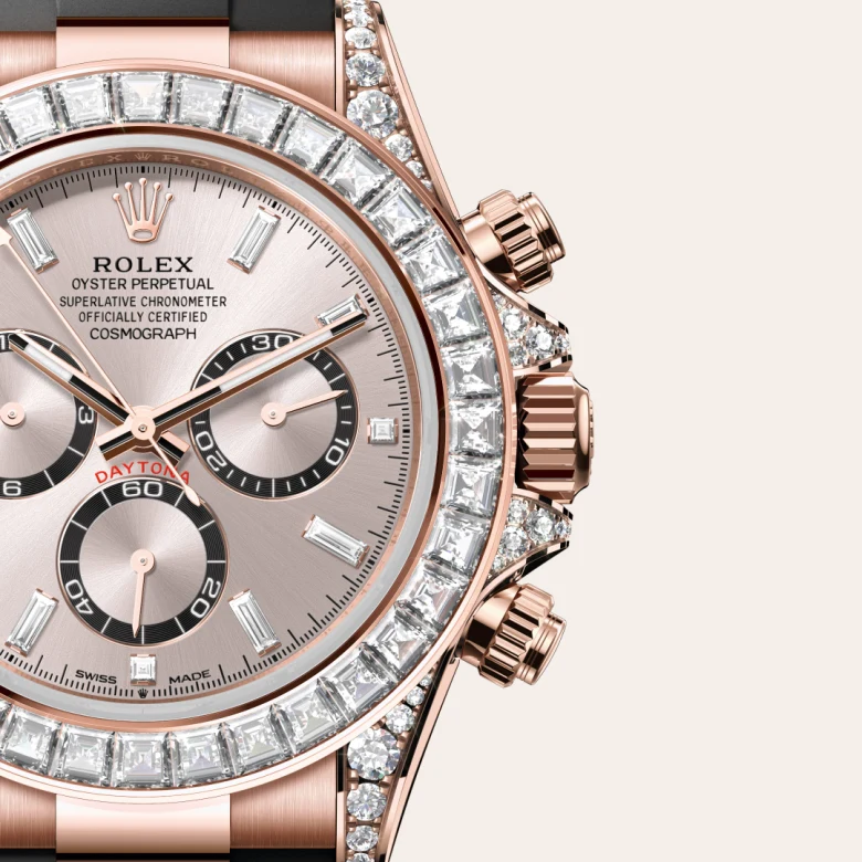 Rolex Cosmograph Daytona in 18 Karat Everose-Gold, Hornbügel mit Diamanten, M126535TBR-0002 - S.M.WILD