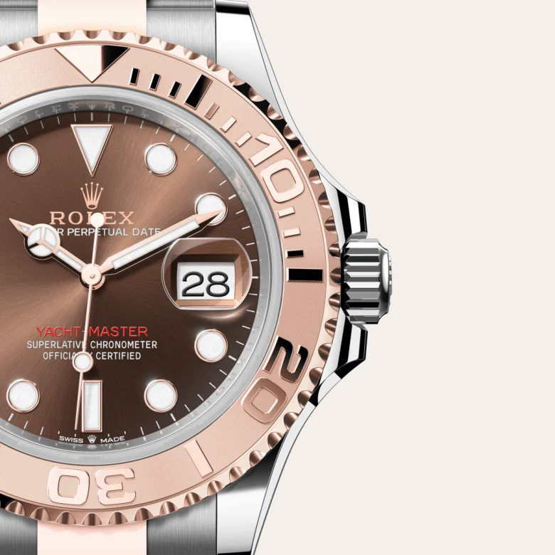 Rolex Yacht-Master in Rolesor Everose (Kombination aus Edelstahl Oystersteel und Everose-Gold), Detailansicht