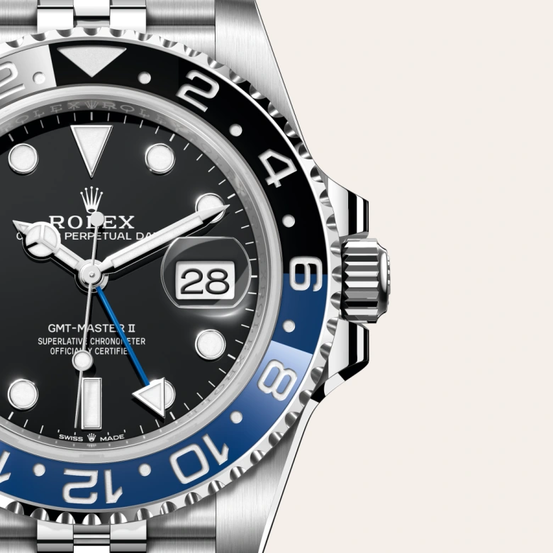 Rolex GMT-Master II in Edelstahl Oystersteel, Detailansicht