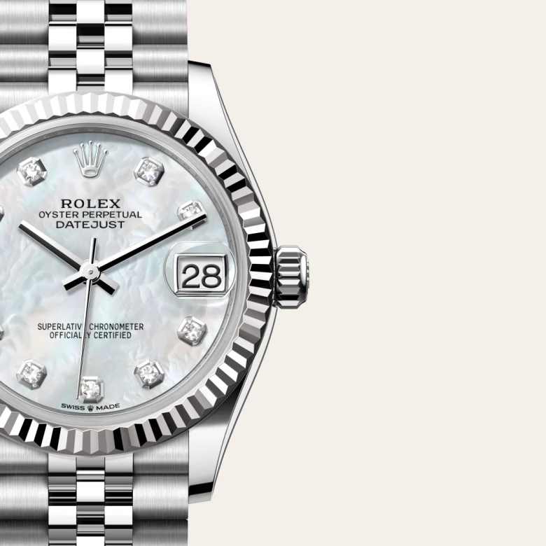 Rolex Datejust in Rolesor weiß (Kombination aus Edelstahl Oystersteel und Weißgold), Detailansicht