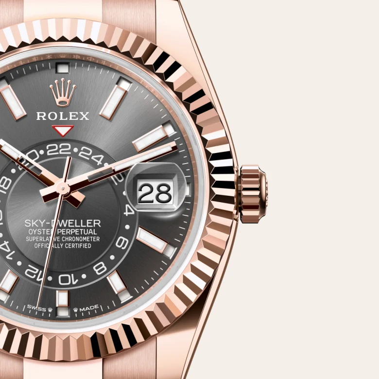 Rolex Sky-Dweller in 18 Karat Everose-Gold, Detailansicht
