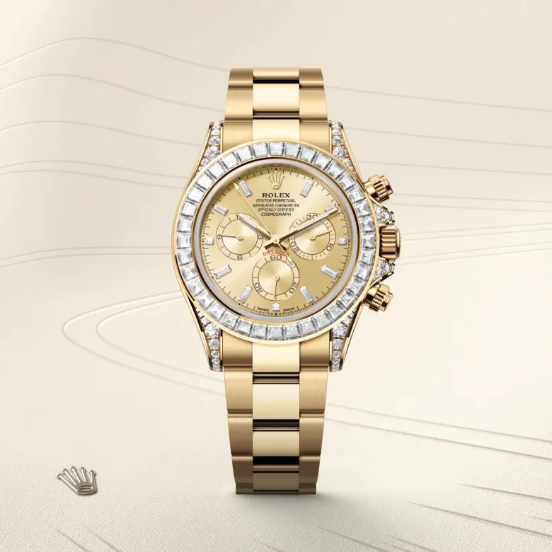 Rolex Cosmograph Daytona in 18 Karat Gelbgold, Hornbügel mit Diamanten, M126598TBR-0001 - S.M.WILD