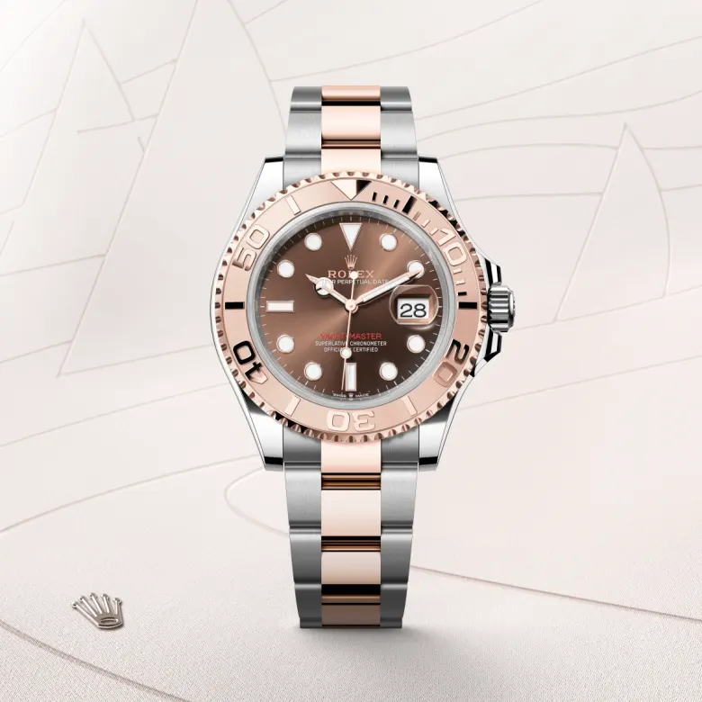 Rolex Yacht-Master in Rolesor Everose (Kombination aus Edelstahl Oystersteel und Everose-Gold), Frontansicht