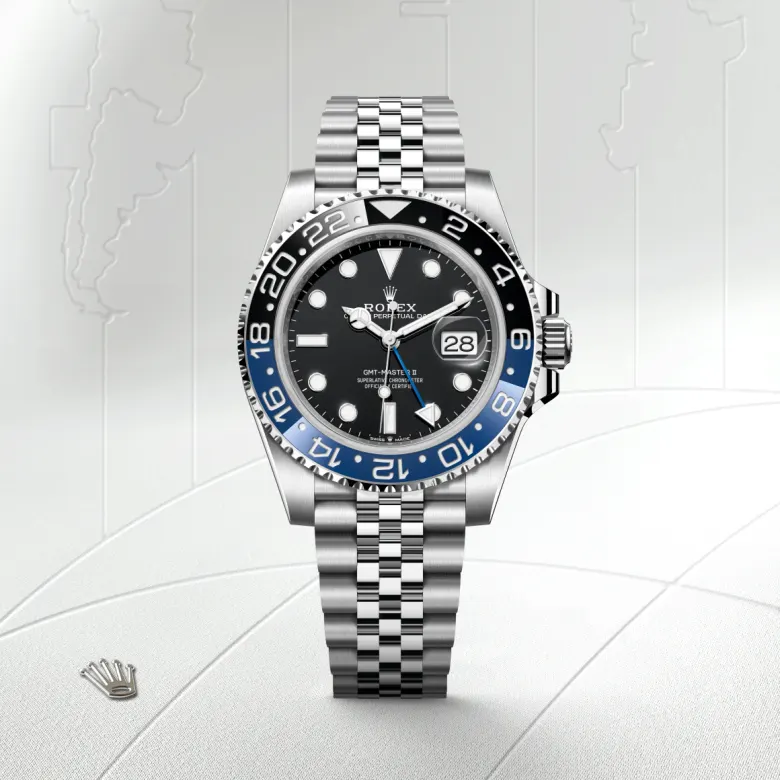 Rolex GMT-Master II in Edelstahl Oystersteel, Frontansicht