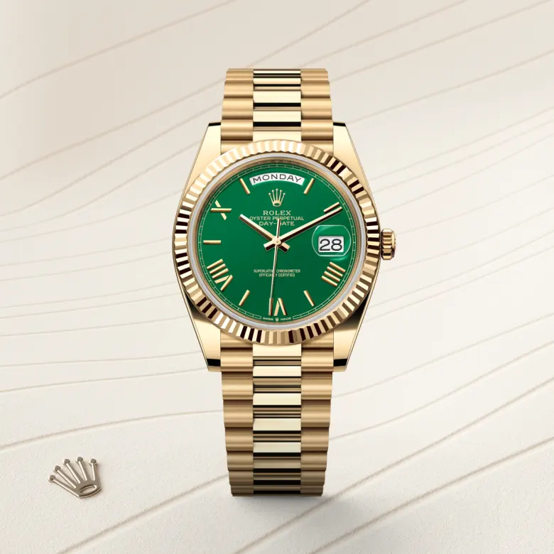 Rolex Day-Date in 18 Karat Gelbgold, Frontansicht