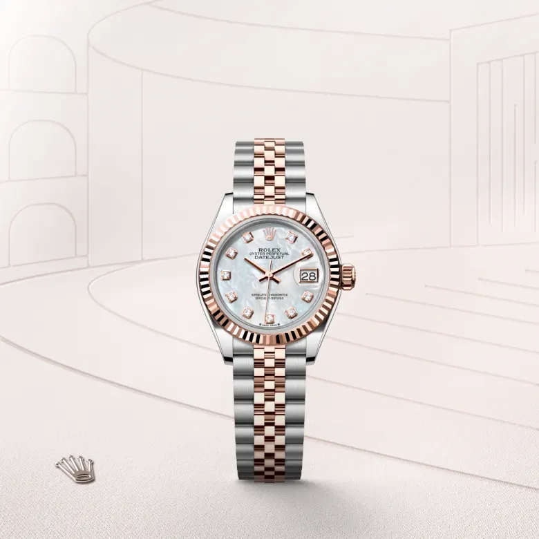 Rolex Lady-Datejust in Rolesor Everose (Kombination aus Edelstahl Oystersteel und Everose-Gold), Frontansicht