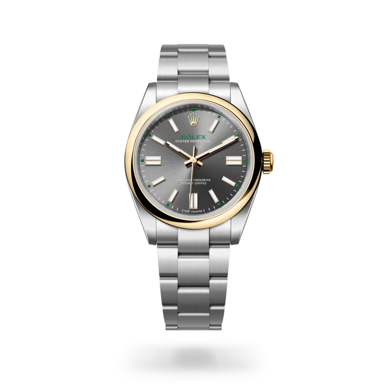 Rolex Oyster Perpetual in Rolesor gelb (Kombination aus Edelstahl Oystersteel und Gelbgold), M134303-0001 - S.M.WILD